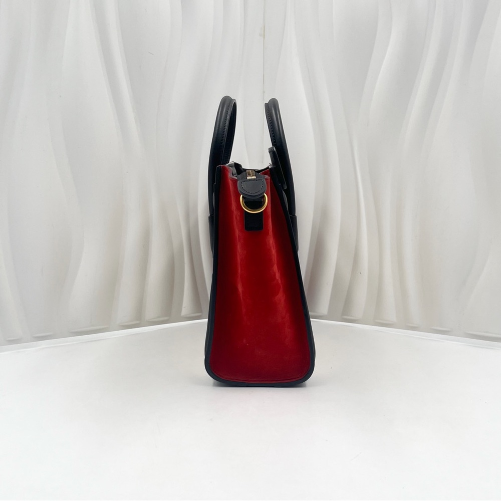 CELINE Nano Luggage Bag Tri-Color Leather & Suede - Picture 6 of 16